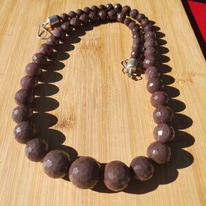 Jay King DTR mine finds brecciated jasper necklace 24-28 inches 925 Sterling Sil